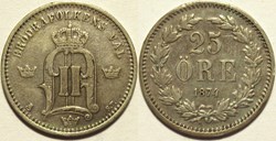 Sweden - Oskar II - 25 Öre 1874