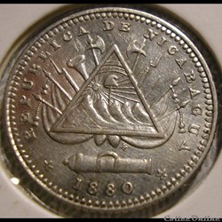 Nicaragua - 10 Centavos 1880 Heaton