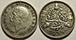 George V - 3 Pence 1935 - UK (ex.2)