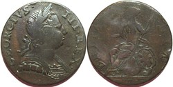 1773 Half Penny No Regal - George III of Great Britain (ex.5)