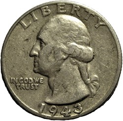 1943 San Francisco Quarter Dollar - Error: Doubling & Variety