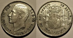 1885 - 1 Peseta - Alfonso XII de España - Falsa