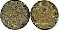 Louis XIV - c. 1691 Jeton de la Marine, Galères royales