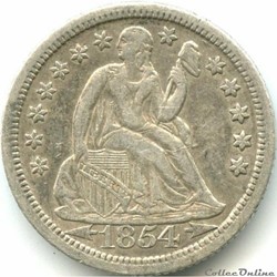 ←1854→ o Dime / 10 Cents