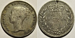 Victoria - 3 Pence 1867 - Kingdom of Great Britain