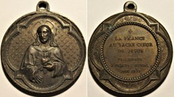 Pèlerinage à Paray-le-Monial 1873 Basilique du Sacré-Coeur - Médaille de L.Penin