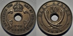 Edward VIII - 10 Cents 1936 - East Africa - Heaton Mint