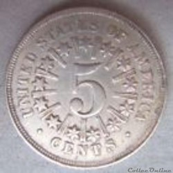 1866 5 Cents Rays
