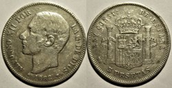 1882/1 - 5 Pesetas - Alfonso XII de España