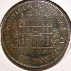 Montreal 1844 Half Penny - Token Bank - Canadian Province