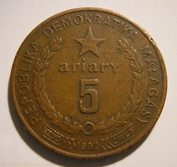 Madagascar - 5 Ariary 1992