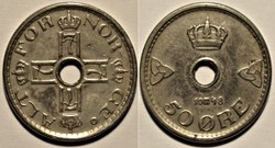 Haakon VII of Norway - 50 Øre 1948