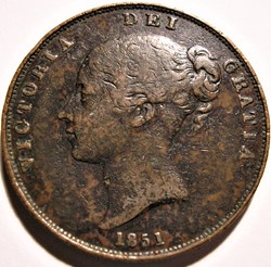 Victoria - One Penny 1851 - Kingdom of Great Britain