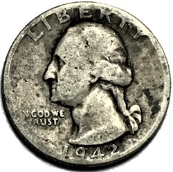 1942 Denver Quarter Dollar