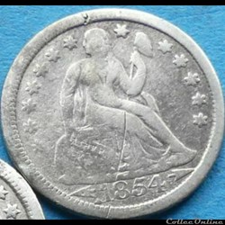 ←1854→ Dime / 10 Cents
