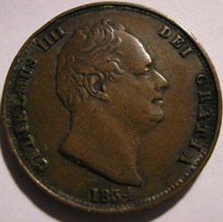 William IV - HalfPenny 1834 Kingdom of Great Britain