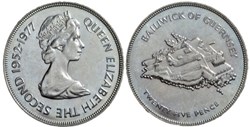 States of Guernsey - 25 Pence 1977 - Silver Jubilee