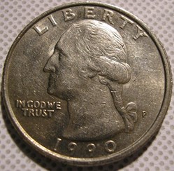 1990 P Quarter Dollar