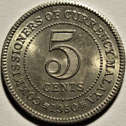George VI - 5 Cents 1950 - Malaysia (ex.2)