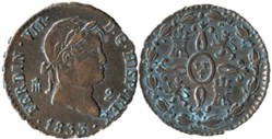 1833 Segovia 2 Maravedis - Fernando VII de España