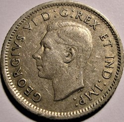 George VI - 10 Cents 1939 - Die Crack + Double Date