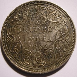 Victoria - One Rupee 1862 Bombay - British India