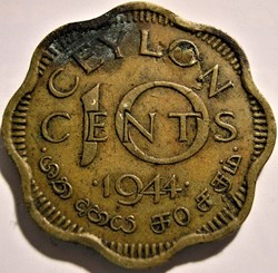 George VI - 10 Cents 1944 - Ceylon / Sri Lanka