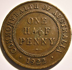 George V - One Half Penny 1922 - Australia