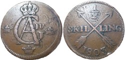 Sweden - Gustav IV Adolf - 1/2 Skilling 1803