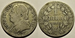 Pio IX, Papa - 1 Lira 1868, Anno XXIII - Vaticano