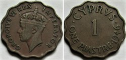 George VI - One Piastre 1946 - Cyprus