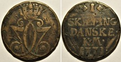 Christian VII - 1 Skilling Dansk 1771
