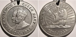 George V & Mary - 1935 Silver Jubilee Medal, Ship - UK
