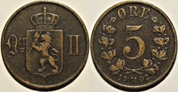 Norway - Oskar II - 5 Øre 1902