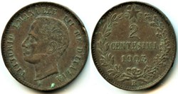 1903 Regno d'Italia, 2 Centesimi, Roma - Vittorio Emanuele III - Variety