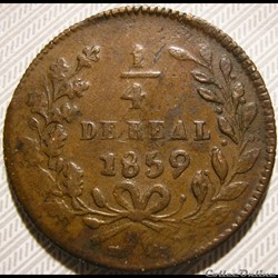 México - 1/4 Real 1859 Estado Sinaloa - 2nd Republic