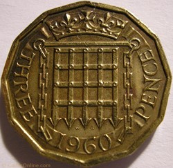 Elizabeth II - 3 Pence 1960 - UK