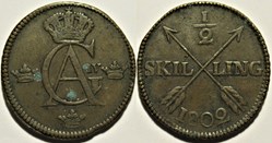Sweden - Gustav IV Adolf - 1/2 Skilling 1802