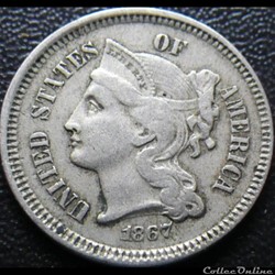 1867 - 3 Cents