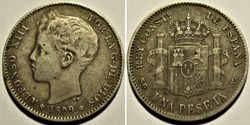 1899 - Peseta - Alfonso XIII de España (ex.2)