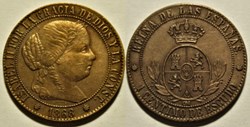 1868 Barcelona - 1 Centimo - Isabel II España
