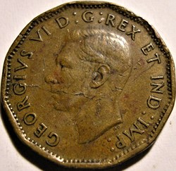 George VI - Five Cents 1943 Victory - Die crack