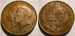 George V & Mary - 60th Confederation of Canada - Token 1867-1927