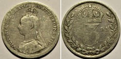Victoria - 3 pence 1891 Kingdom of Great Britain