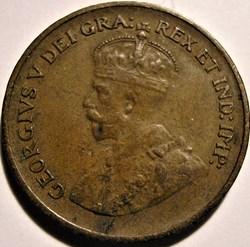 George V - 1 Cent 1935 - Double 5