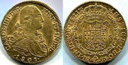 Carlos IV - 8 Escudos 1801 - Nuevo Reino de Granada