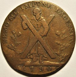 1790 HalfPenny St Andrew, Hutchison's Token - Lothian, Edinburgh, Scotland