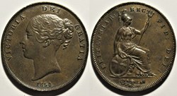 Victoria - One Penny 1854 - Kingdom of Great Britain (ex.2)