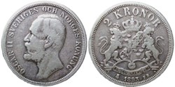 Oskar II of Sweden - 2 Kronor 1893