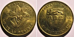 Saskatchewan 1905 - Provincial Arms and Flowers 1965-68, Shell Oil Token